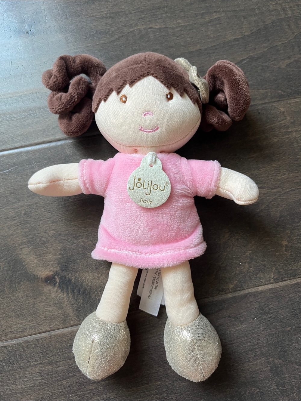 JoliJou Paris Pink Plush Doll - Soft Baby Toy